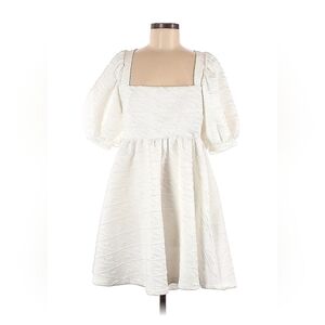 Free People Puff Sleeve Square Neck Mini Dress